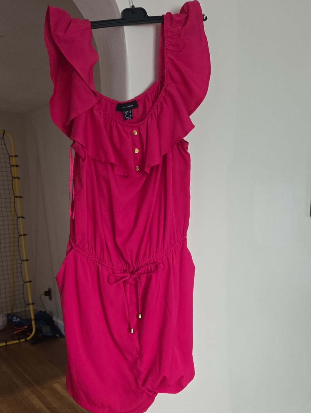 Atmosphere Hot Pink Sleeveless Button Romper